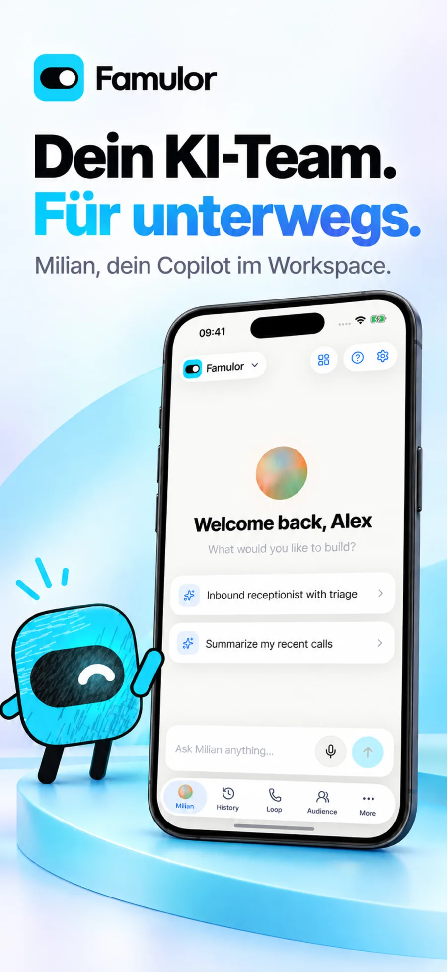 Famulor Milian, der KI-Copilot in der App