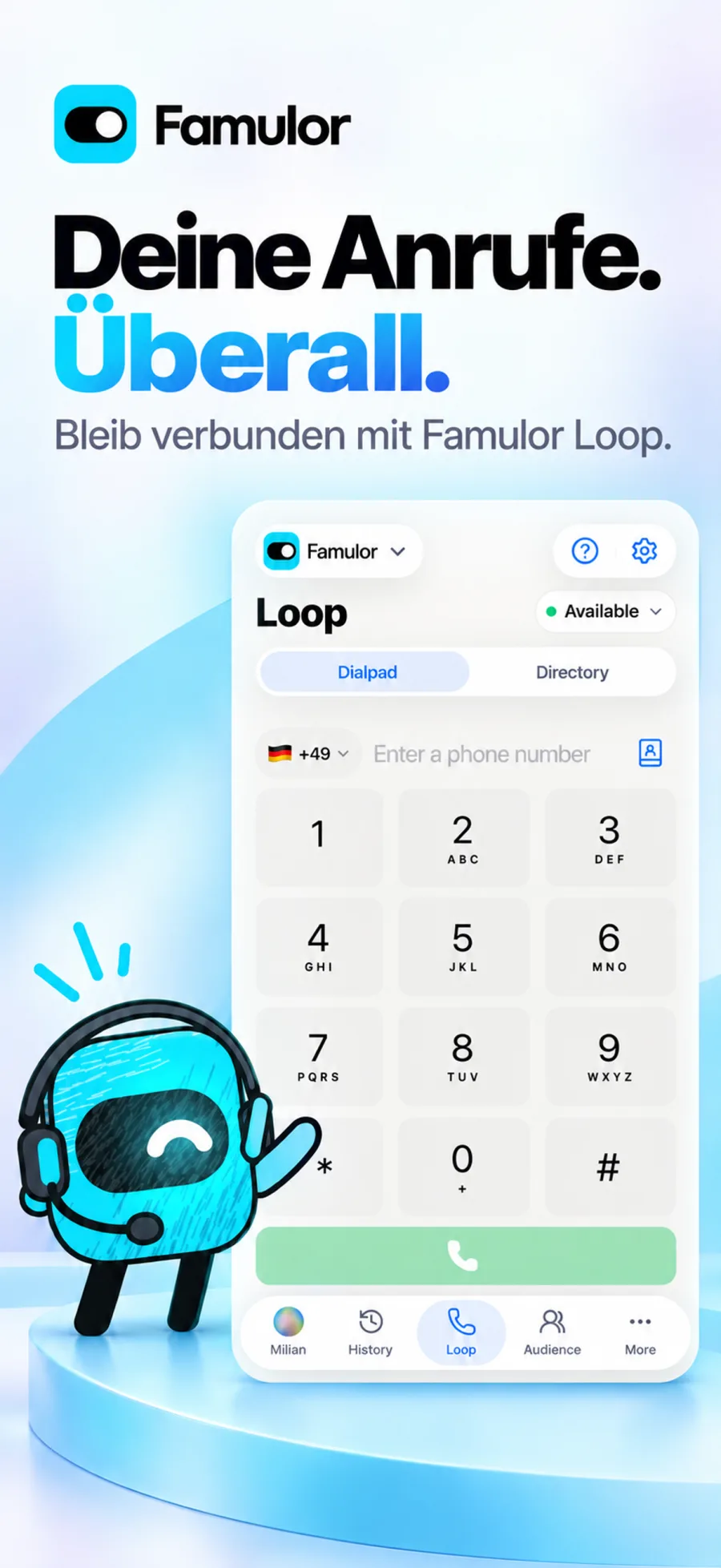 Famulor Loop, das Softphone für Anrufe unterwegs
